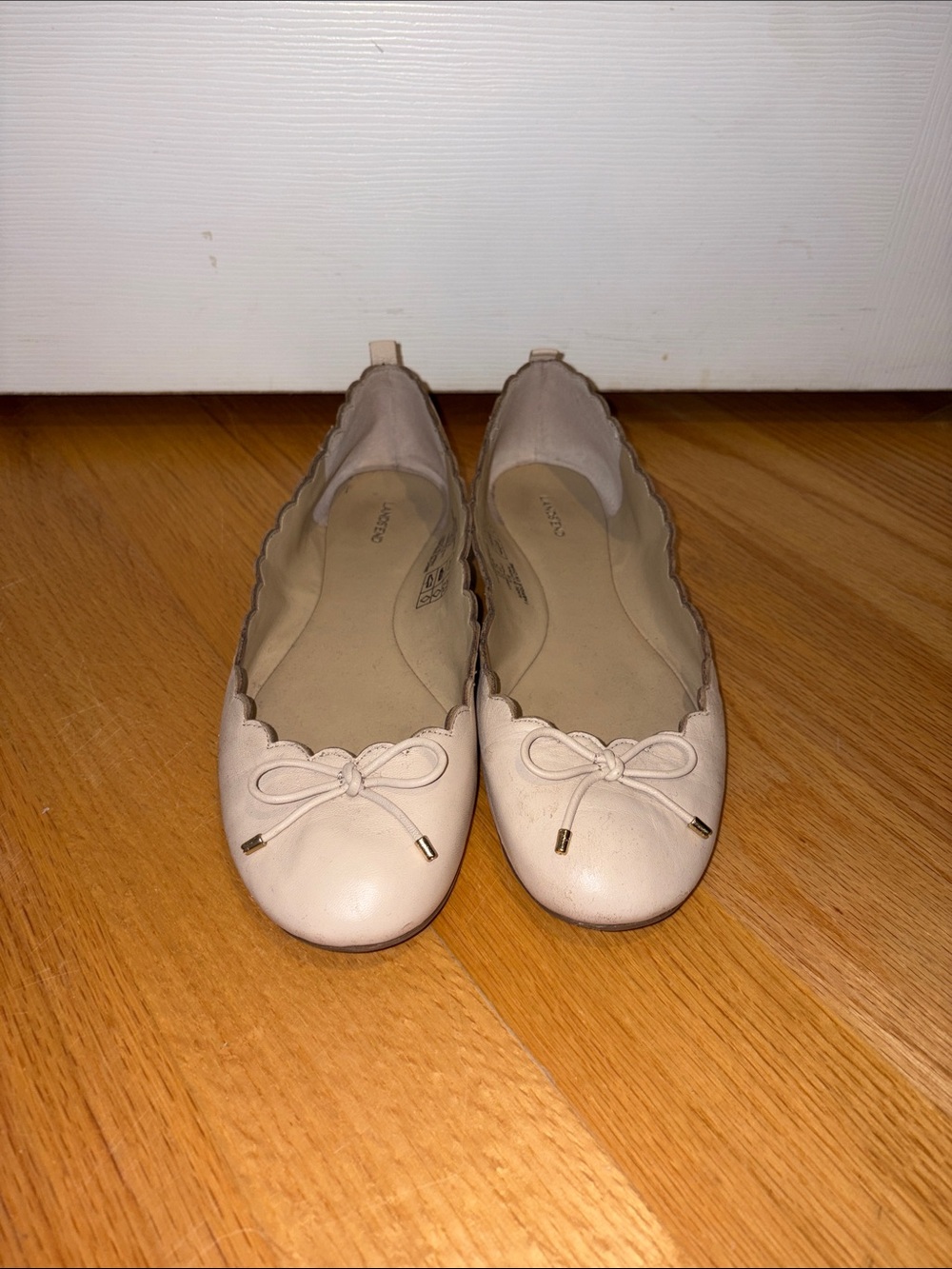 Lands' End Scalloped Ballet Flats in Light Blush Beige Tone